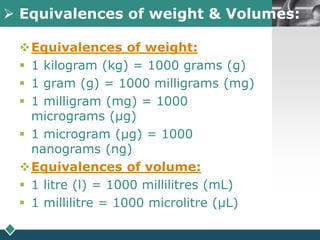 Drug dilutions & concentrations | PPTX