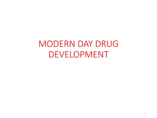 9
MODERN DAY DRUG
DEVELOPMENT
 