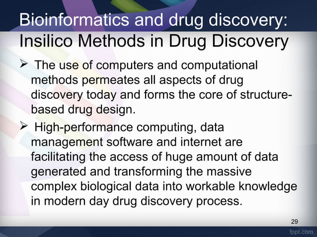 Drug discovery Using Bioinformatic | PPT