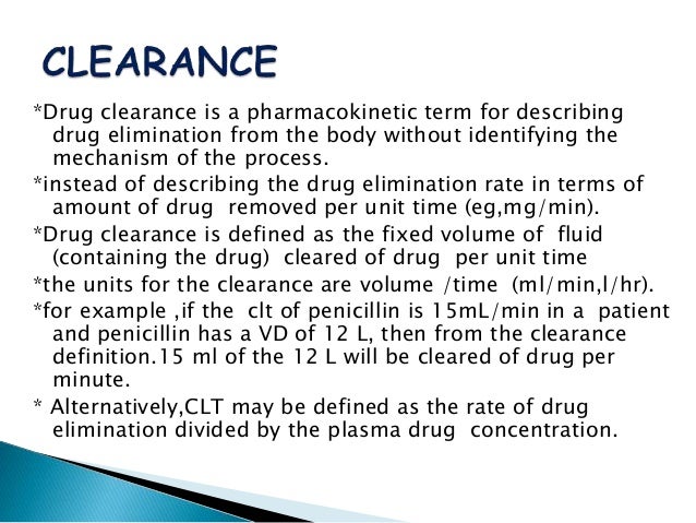 Drug distribution & clearance