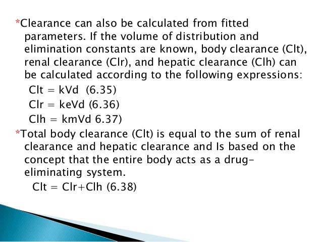 Drug distribution & clearance