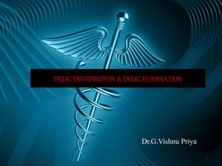 DRUG DISTRIBUTION & DRUG ELIMINATION 
Dr.G.Vishnu Priya 
1 
 