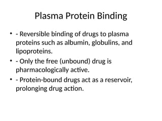Distribution of Drugs – Plasma Protein Binding and Blood-Brain Barrier ...