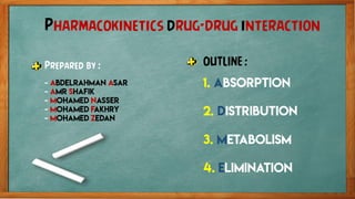 Pharmacokinetics drug-drug interaction
Prepared by : OUTLINE :
 