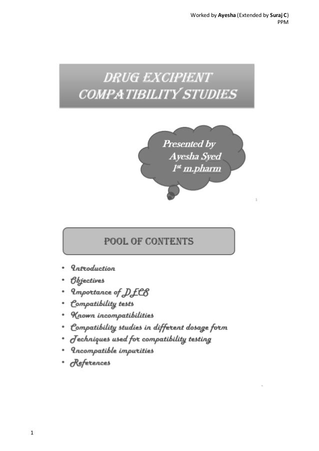Drug excipient Compatibility