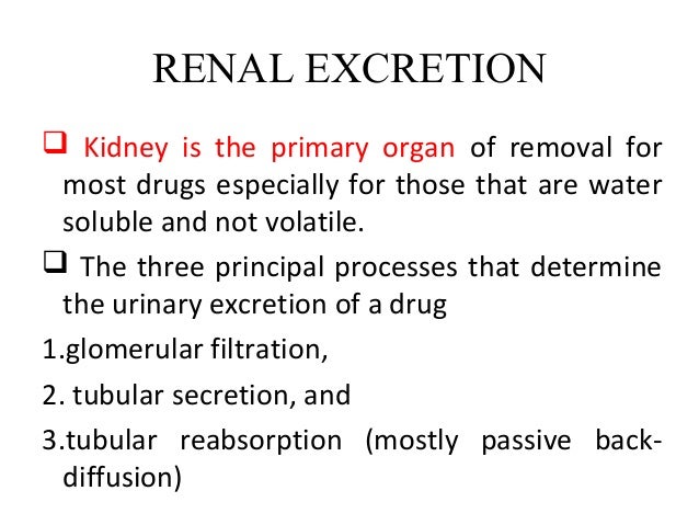 Drug excretion