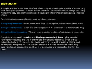 Drug interactions protein and binding tissue | PPTX