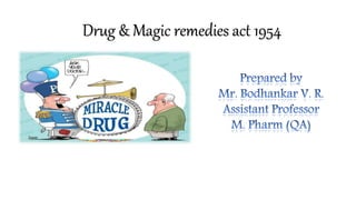 Drug & Magic remedies act 1954
 
