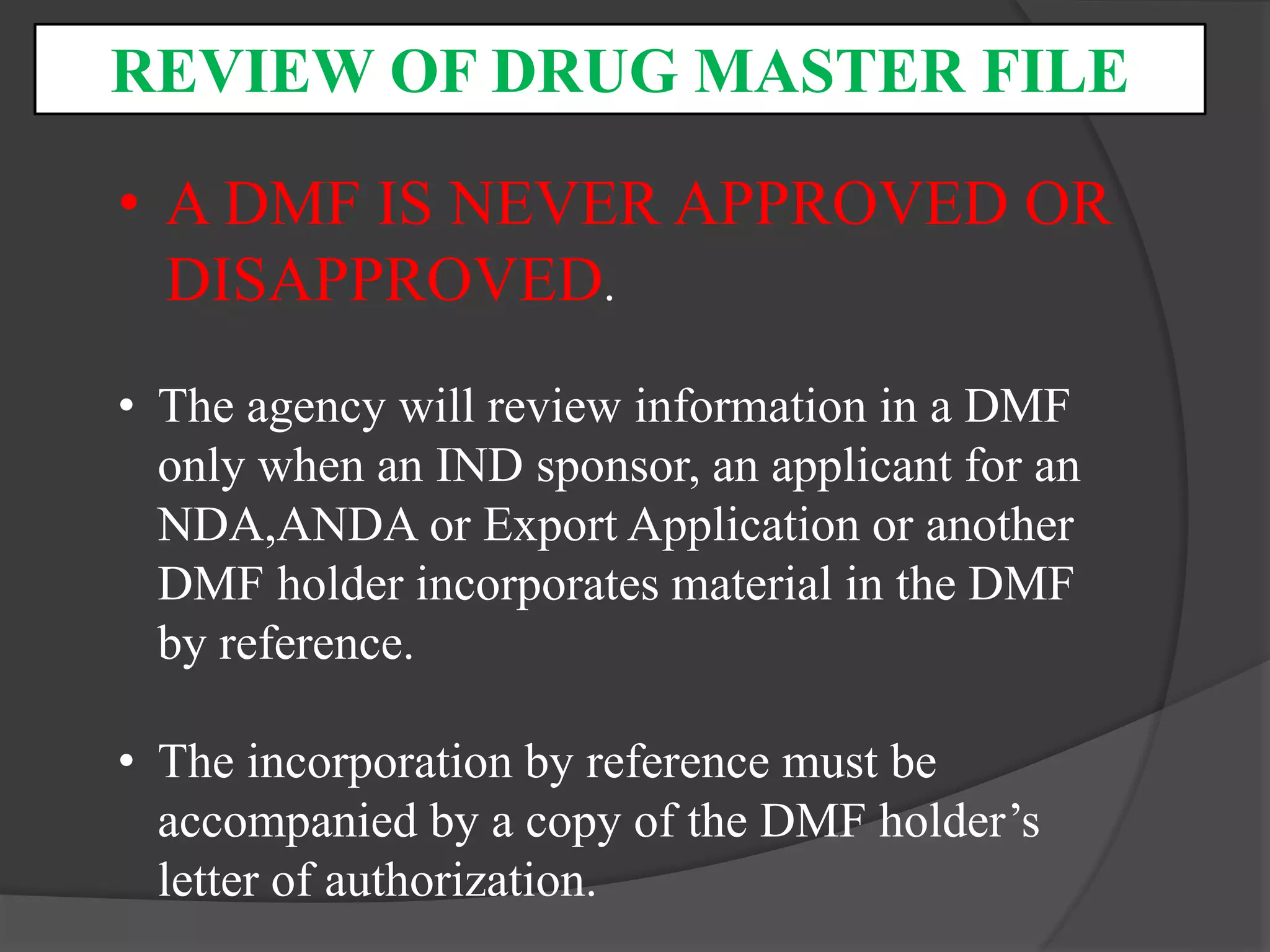 DRUG MASTER FILE | PPTX