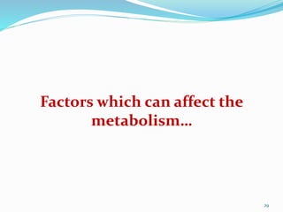 Factors which can affect the
metabolism…
29
 