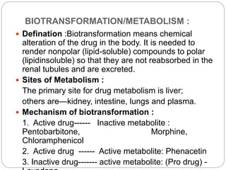 Drug metabolism as