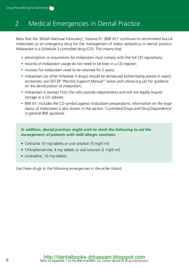 Drug prescribing for dentistry