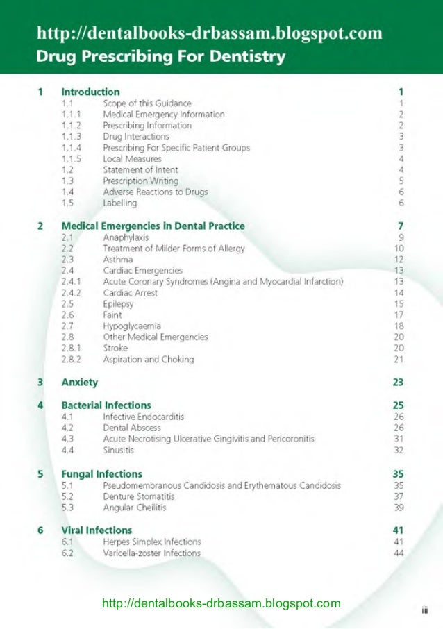 Drug prescribing for dentistry