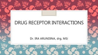 DRUG RECEPTOR INTERACTIONS
Dr. IRA ARUNDINA, drg, MSi
 