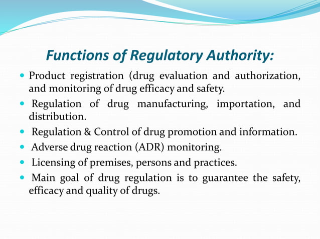Drug regulatory authority