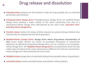 Drug release and dissolution | PPTX