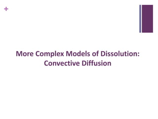 +
More Complex Models of Dissolution:
Convective Diffusion
 