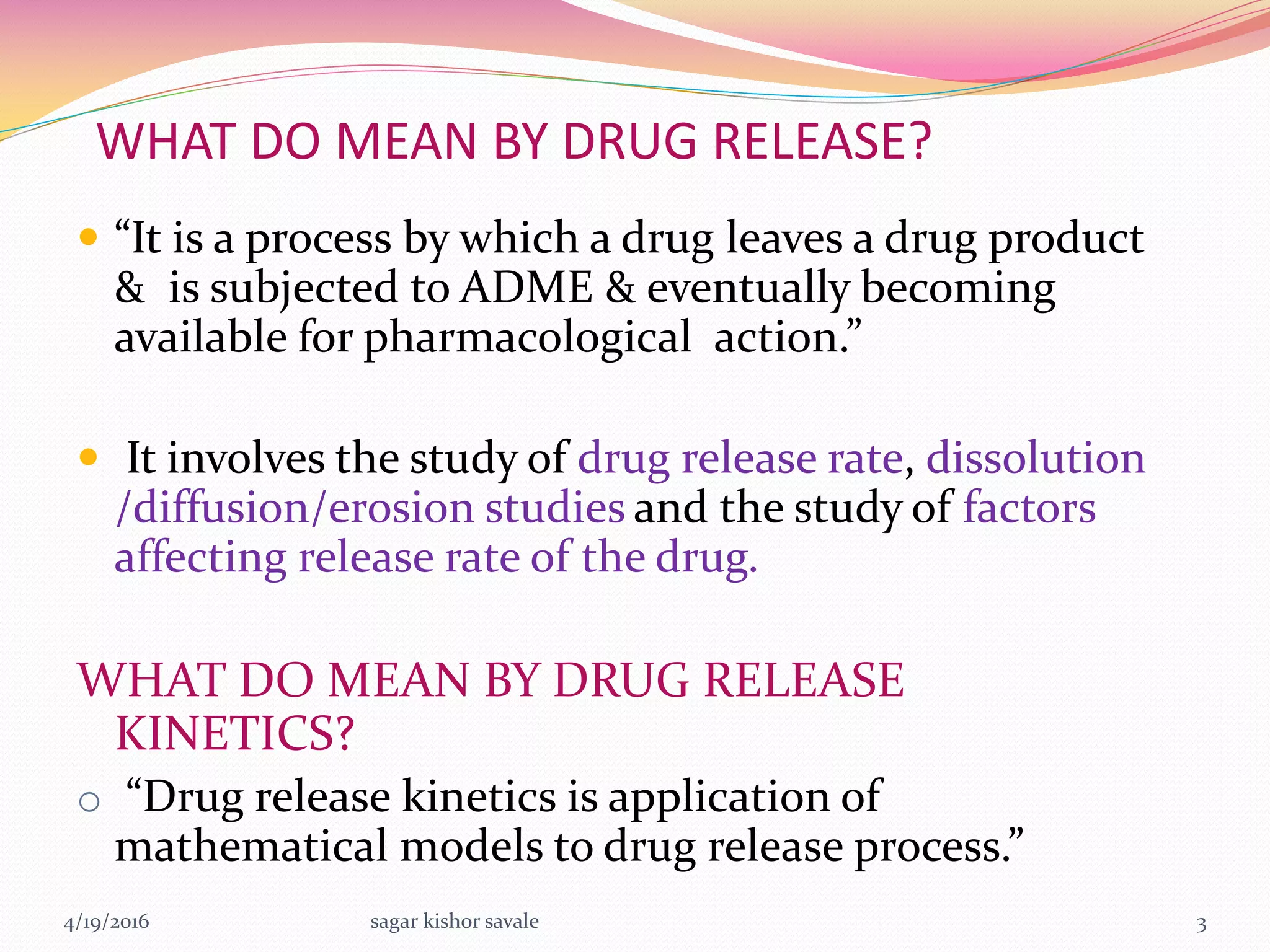Drug release kinetics | PDF