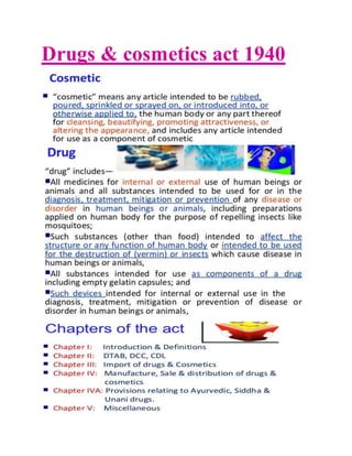 Drugs & cosmetics act 1940
 