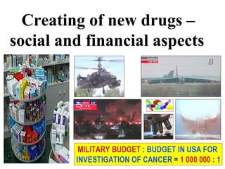 Creating of new drugs –
social and financial aspects
 
