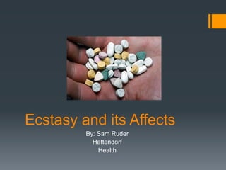 Ecstasy and its Affects
By: Sam Ruder
Hattendorf
Health
 