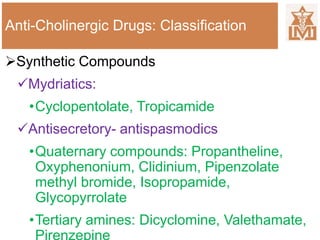 Drugs Acting on Cholinergic System II | PPTX