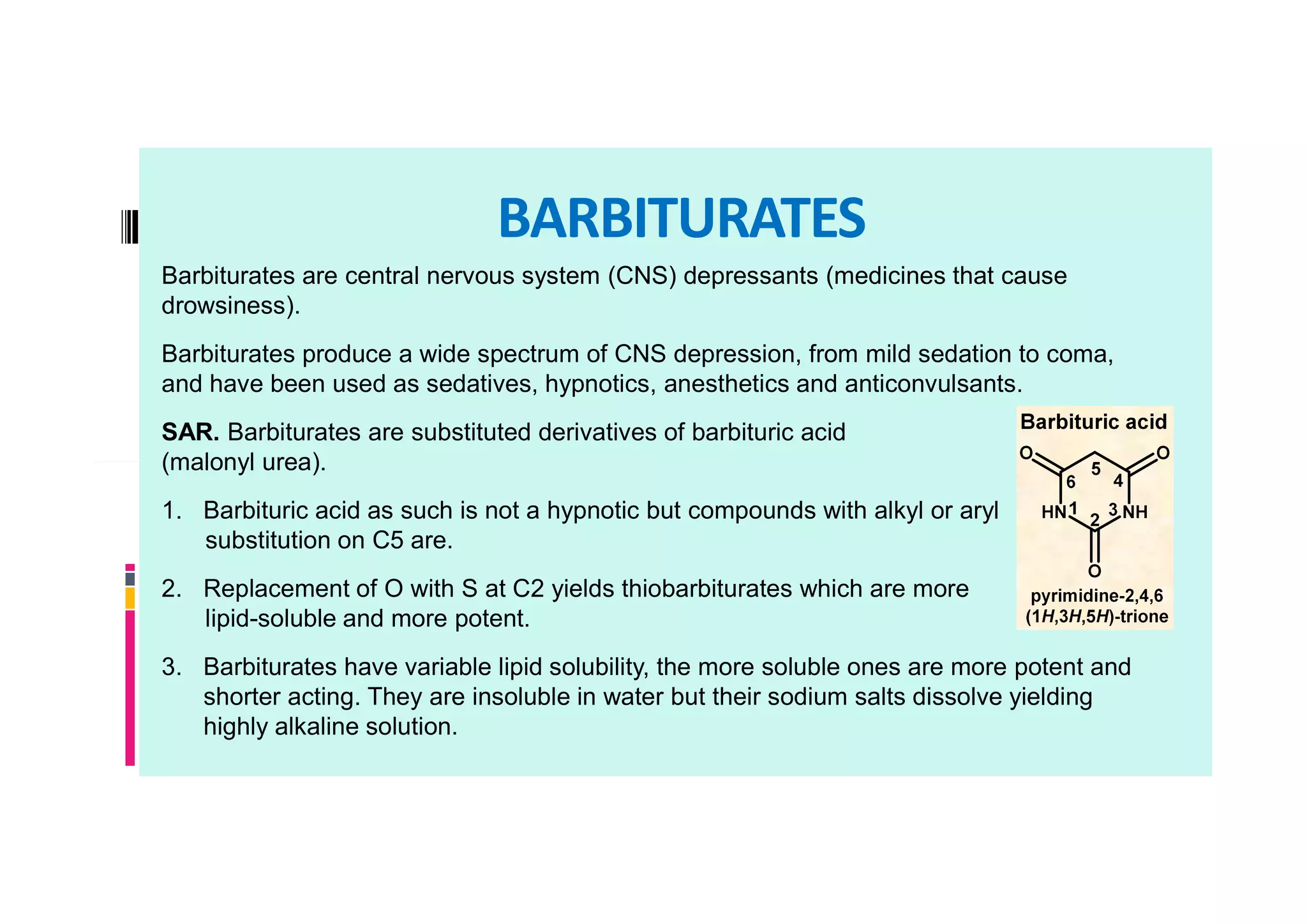 Sedative Compound Drugs acting on cns sedative and hypnotics | PDF