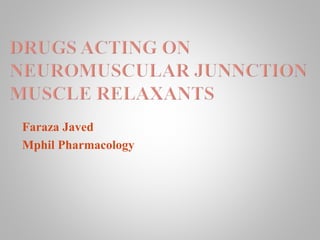 Faraza Javed
Mphil Pharmacology
 