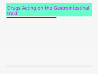 Drugs Acting on the Gastrointestinal
tract
 