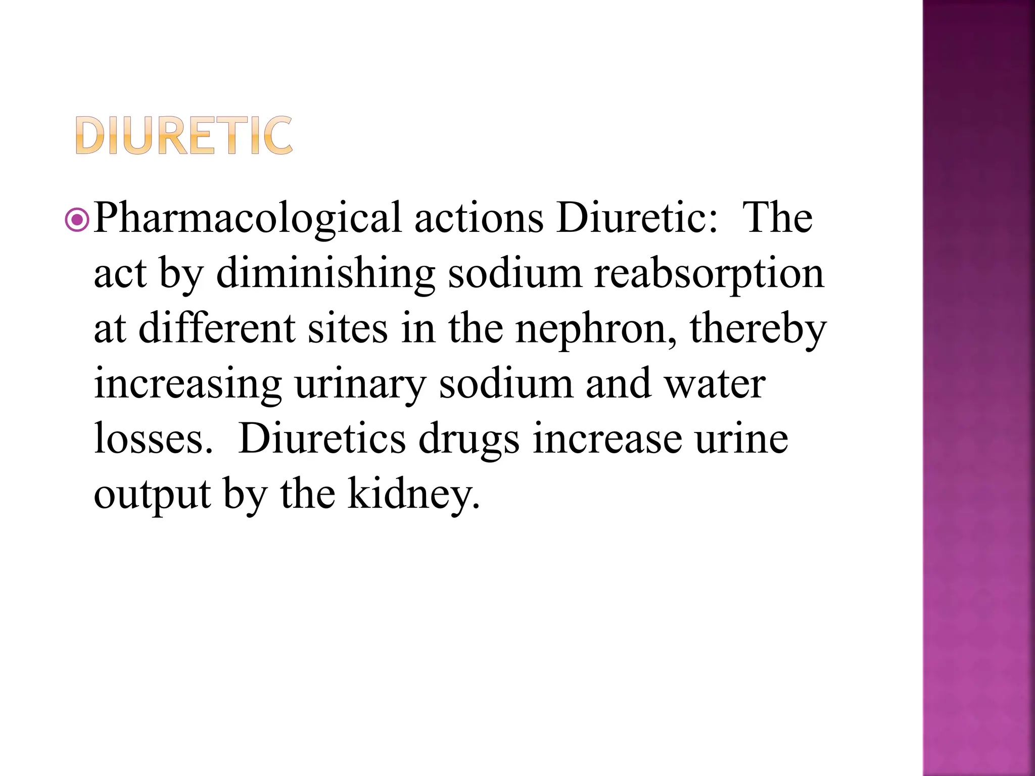 Drugs Acting on the Kidney.pptx Pharmacology | PPTX