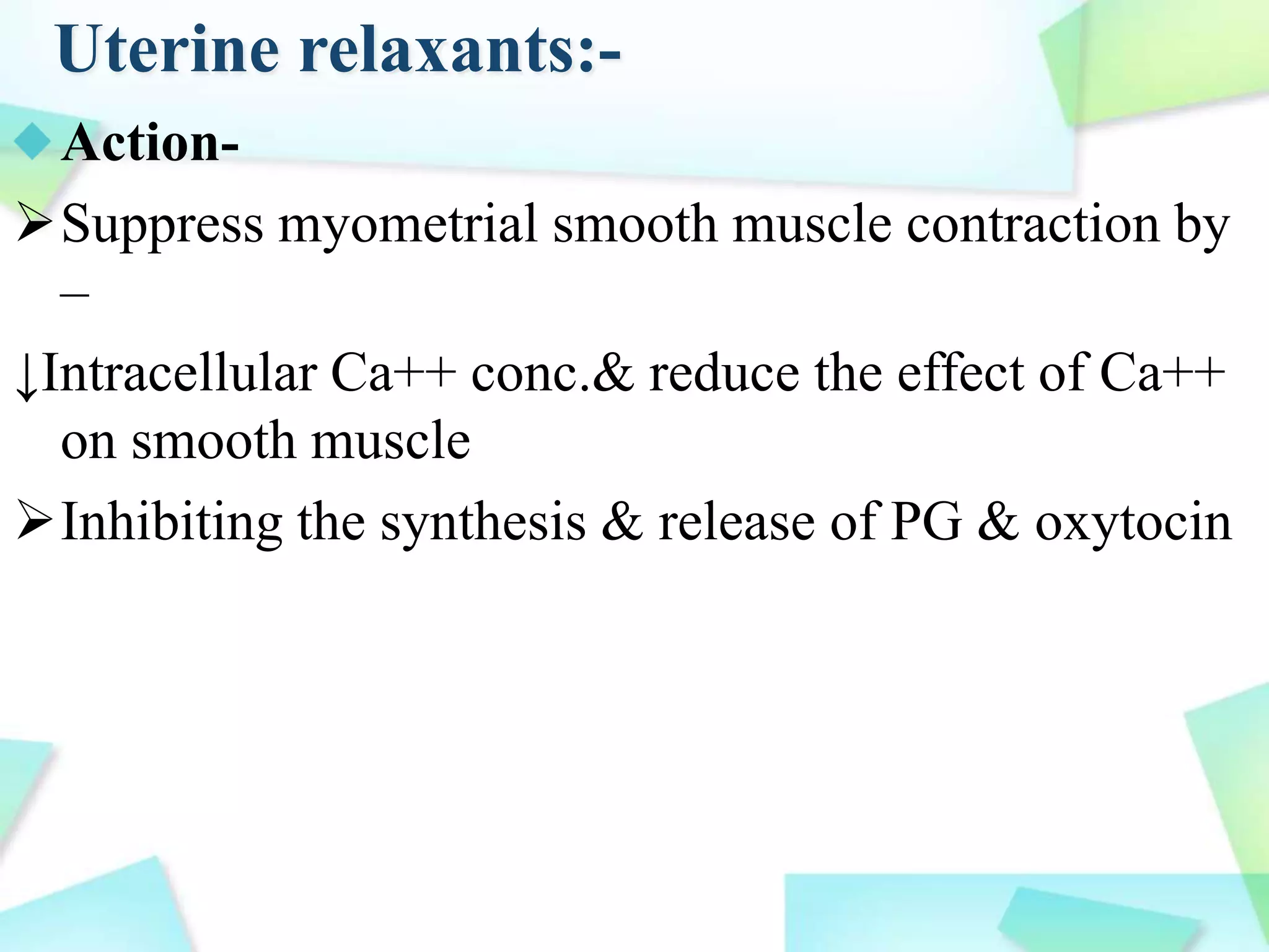 Drugs action on uterus | PPTX