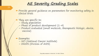Drug safety evaluation in clinical trial | PPTX