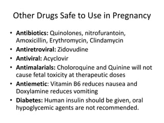Drug Safety in Pregnancy and Lactation | PPT