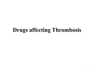 Drugs affecting Thrombosis

1

 