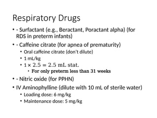 DRUGS AND EQUIPMENT USED AT THE NICU.pptx