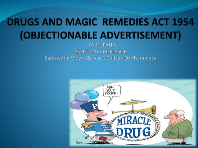 Drugs And Magic Remedies Act 1954 And Rules