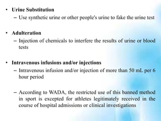 Wada Injection Drugs and sports | PPTX