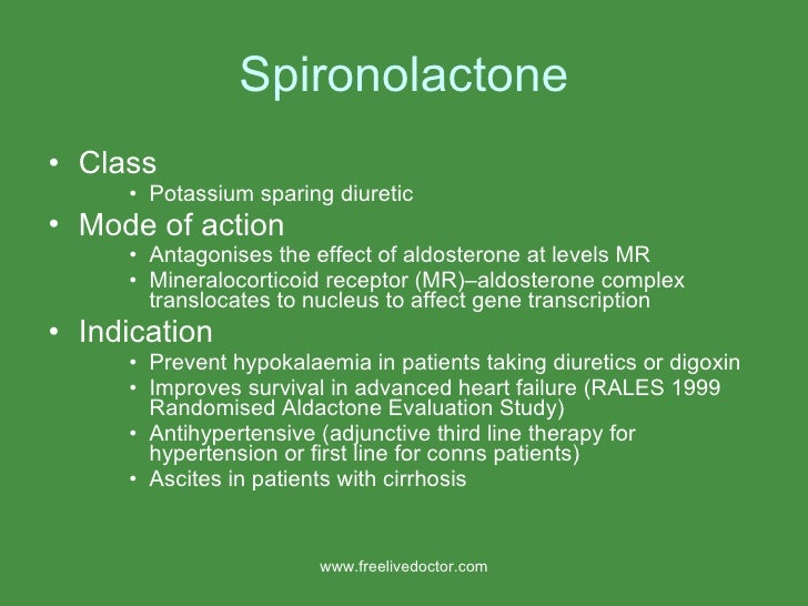 Aldactone Medication Classification