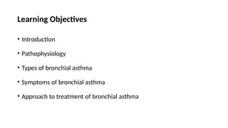 Drugs for treatment of Bronchial Asthma including pathology physiology ...