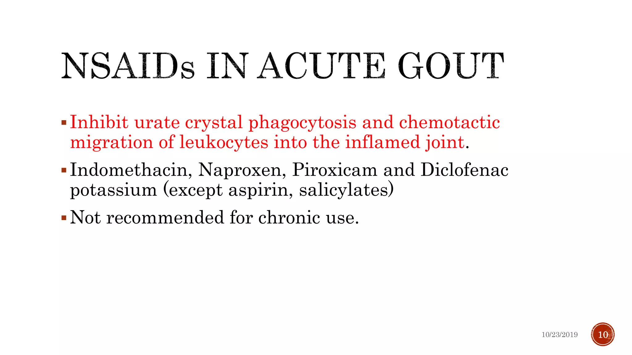 Drugs for gout rheumatoid arthritis and migraine dr sachin ppt