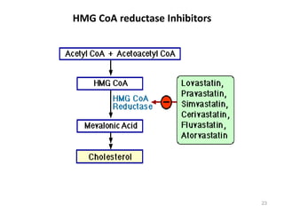 HMG CoA reductase Inhibitors
23
 