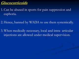 Wada Injection Drugs of abuse in sports | PPTX