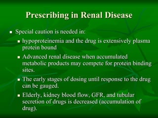 Drugs pharmacology in kidney disease | PPTX