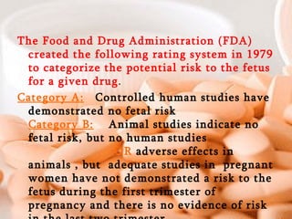 Drugs safety in pregnancy | PPT