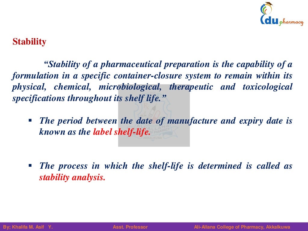 Drug stability & chemical Part1