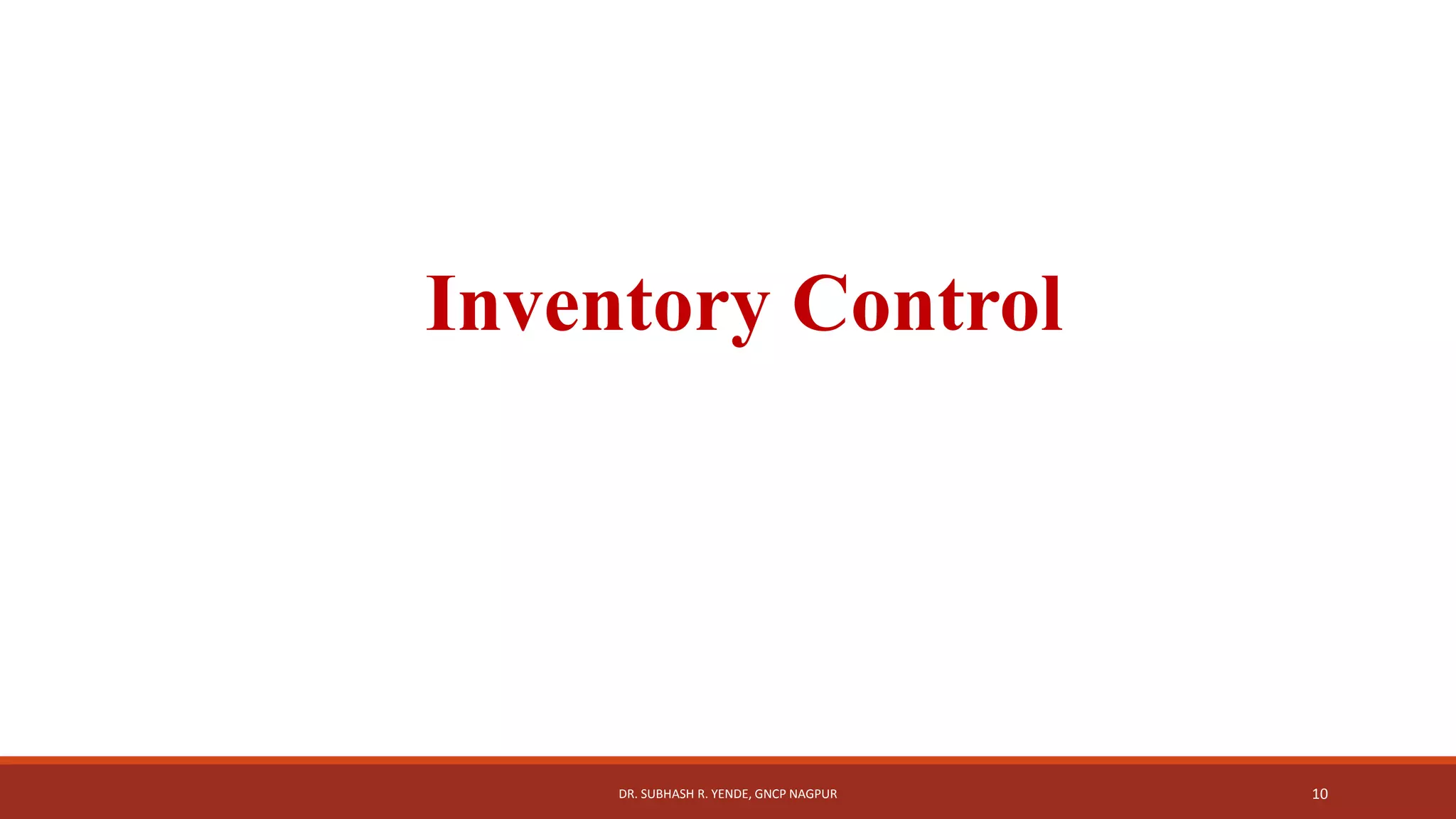 Drug Store Management and Inventory Control | PPTX
