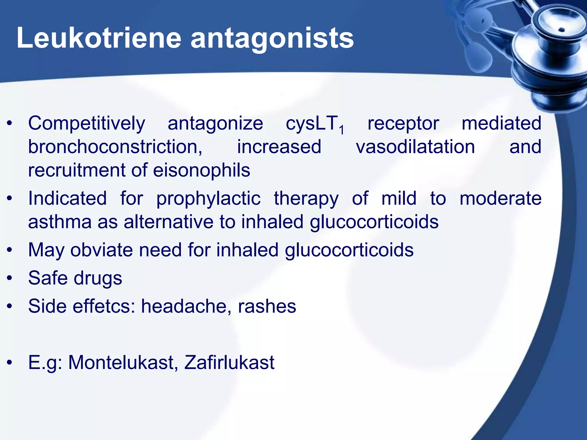 Drugs used in asthma | PPTX
