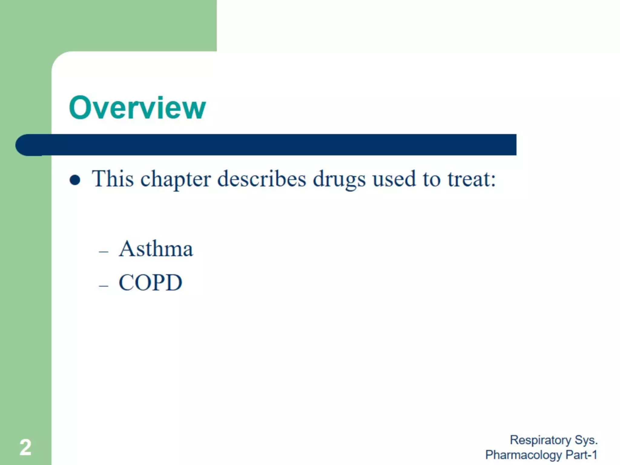 Drugs used in asthma & COPD (Pharmacology) | PDF