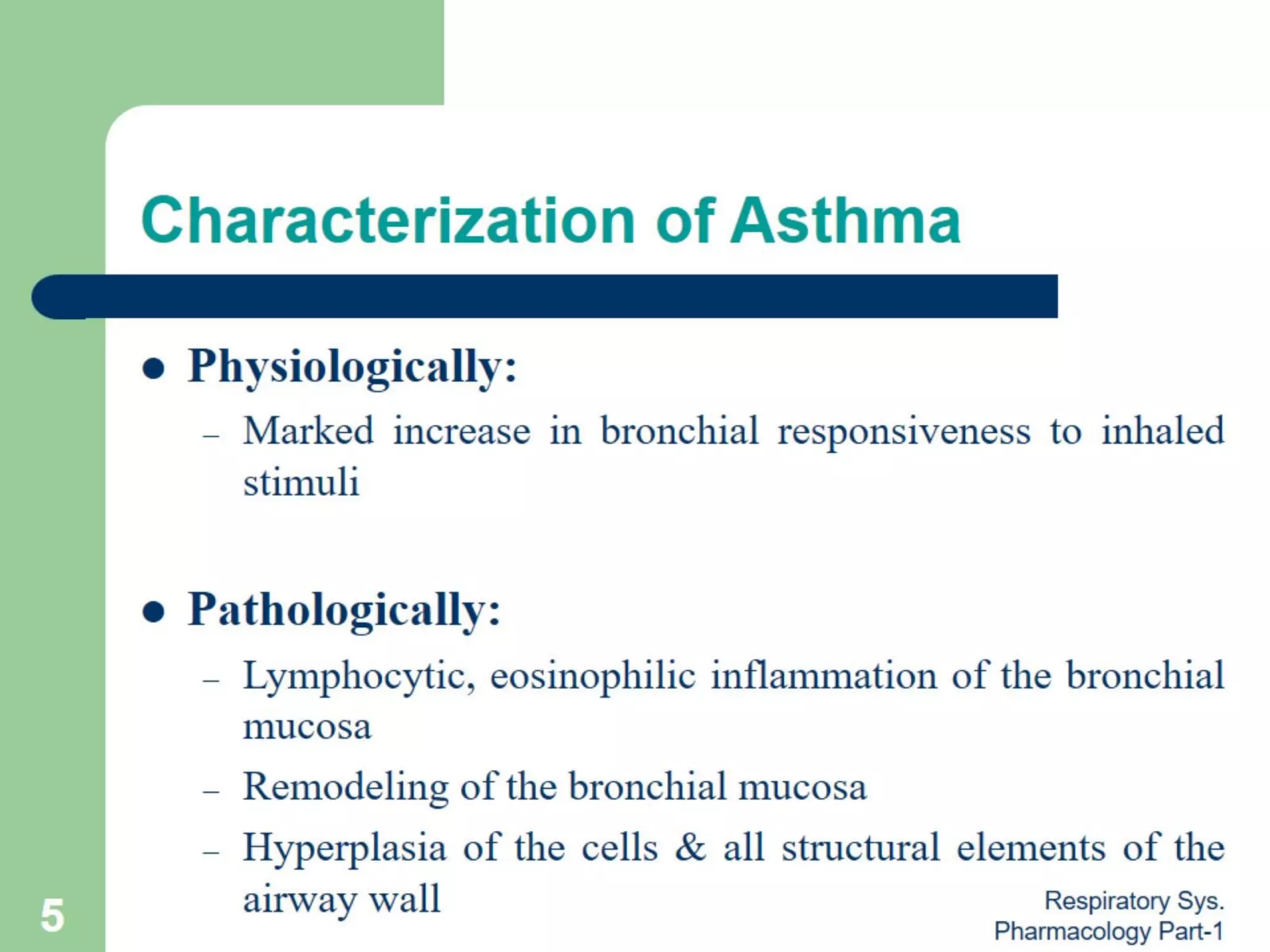 Drugs used in asthma & COPD (Pharmacology) | PDF