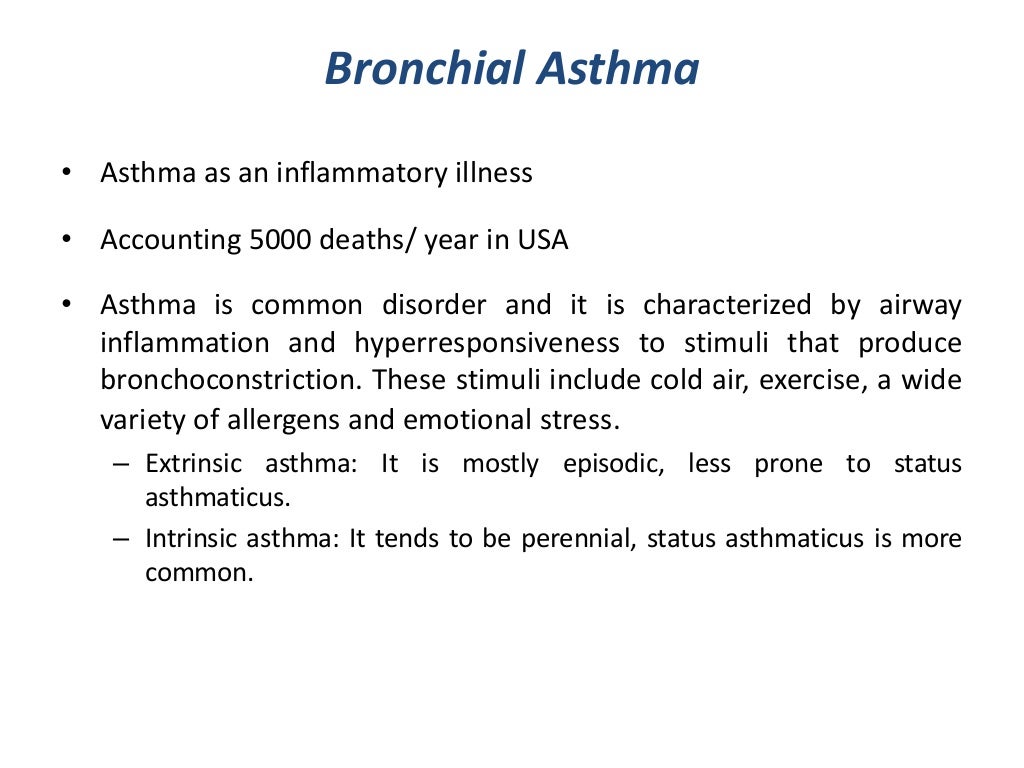 Drugs used in bronchial asthma